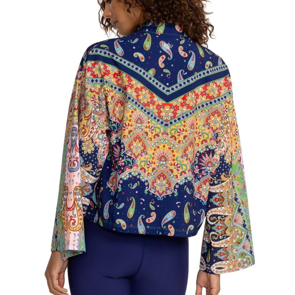 Johnny Was Breamar Kimono Sleeve Zip Jacket Boho Paisley Size Medium - Picture 7 of 7